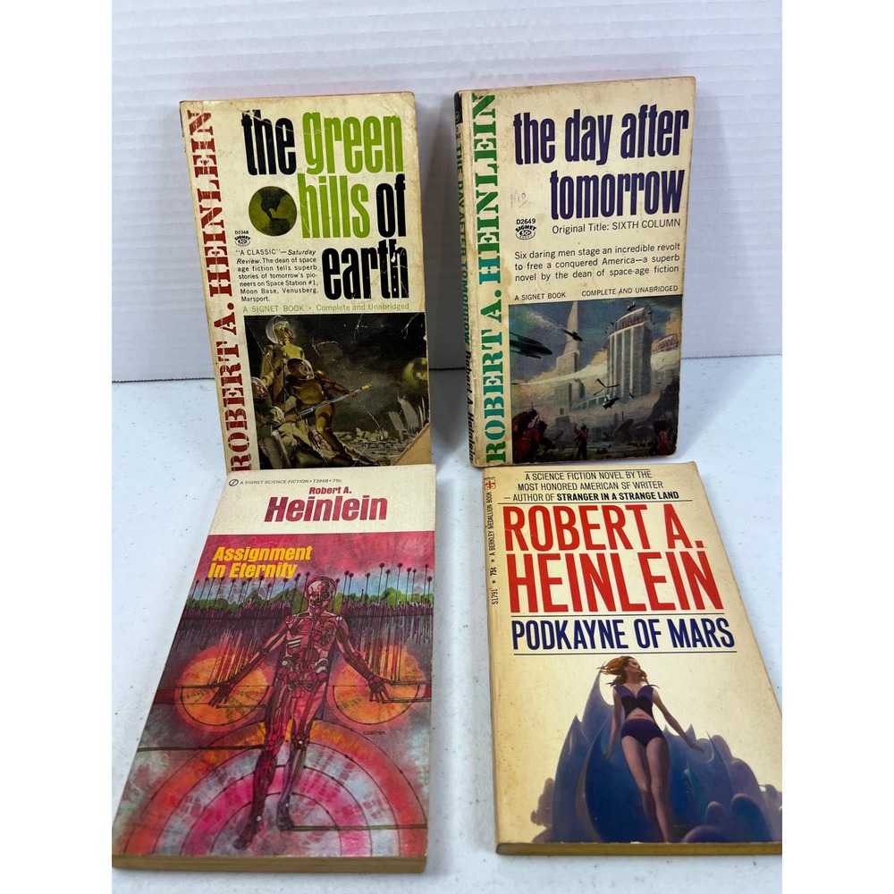 Robert A Heinlein Vintage Sci-Fi Paperback Lot 4 Books Podkayne of Mars Signet